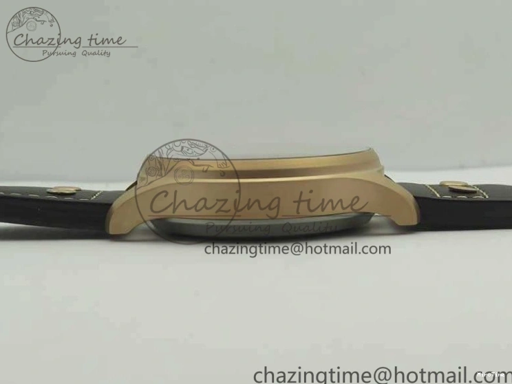 MIROTIME 0123 Big Pilot IW510301 Satin-Polished RG YLF Best Edition Black Dial On Leather Strap A Flexible 7222